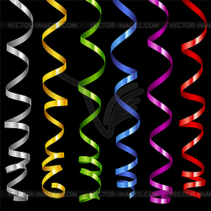 Holiday serpentine ribbons set - vector clipart