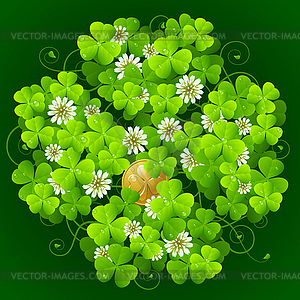 Clover glade in the shape of quatrefoil - vector clip art