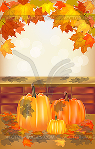 Autumn , postcard . - vector image