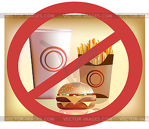 Fastfood --- harm for health - vector clipart