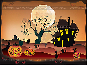 Halloween , postcard . - vector image