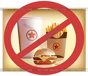 Fastfood --- harm for health - vector clipart