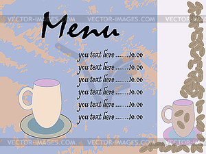 Menu coffee card - vector clip art