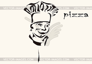 Cook pizza. illustration isolated .Menu .  - vector clipart