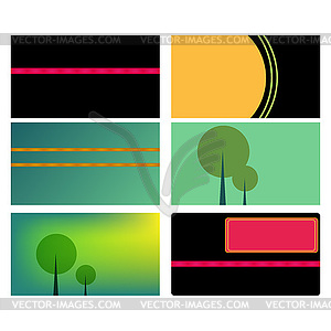 Set of 6 business card templates - vector image