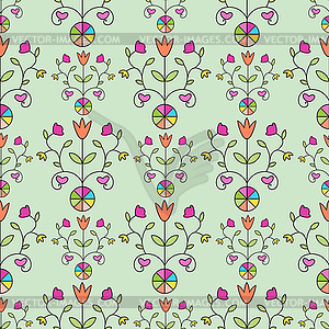 Multicolored ornamental seamless pattern - vector clipart
