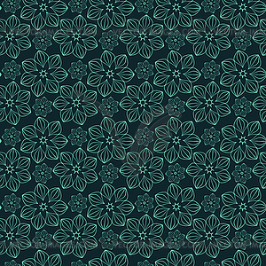 Seamless decorative dark blue pattern - vector clip art