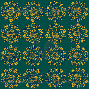 Seamless ornamental pattern with spiral elements - vector image