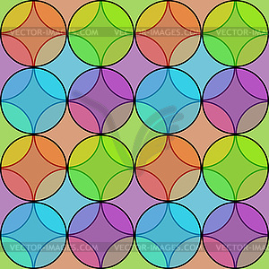 Seamless multicolored transparent circles pattern - royalty-free vector clipart