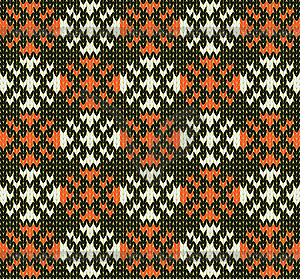 Seamless knit pattern imitation red, white and black - vector clipart