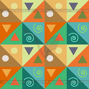 Абстрактные бесшовные шаблон треугольники с декором - векторный графический клипарт