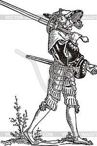 Landsknecht engraving - vector image