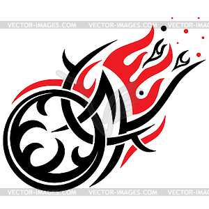 Gothic black and red pattern - vector image