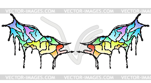 Два фантазийных зловещим крылом - векторный рисунок
