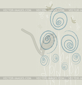Summer floral design background - vector clipart