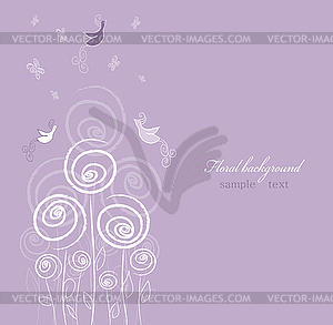 Summer floral design background - vector image