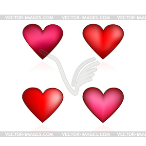 Set Valentines hearts - vector image