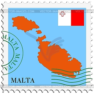 Mail to-from Malta - royalty-free vector image