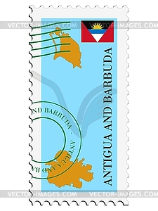 Mail to-from Antigua and Barbuda - vector clipart