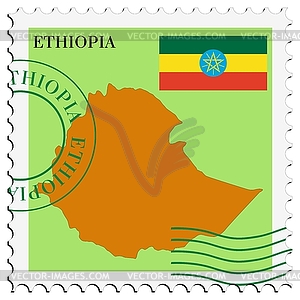 Mail to-from Ethiopia - color vector clipart