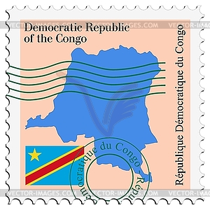 Mail to-from Congo - vector clipart