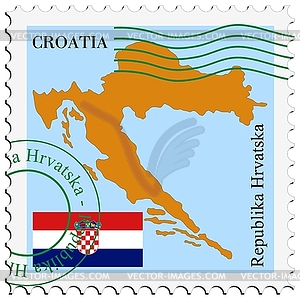 Mail to-from Croatia - vector clip art