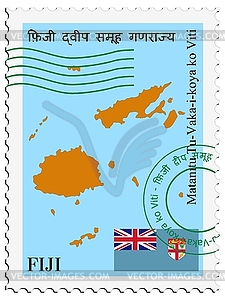Почта на/c Фиджи - векторизованный клипарт