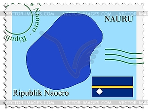 Mail to-from Nauru - vector clip art