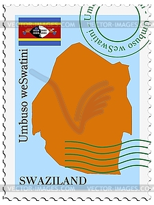 Mail to-from Swaziland - vector clipart