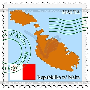 Mail to-from Malta - vector clipart