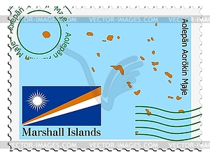 Mail to-from Marshal Islands - vector clip art