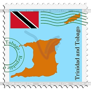 Почты, из Тринидада и Тобаго - иллюстрация в векторном формате