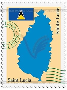 Mail to-from Saint Lucia - vector clipart