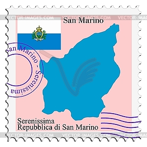 Mail to-from San Marino - vector clip art