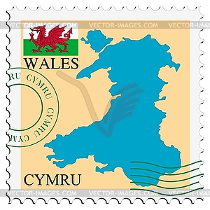 Mail to-from Wales - vector clip art