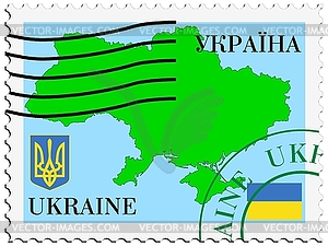 Mail to-from Ukraine - vector clipart