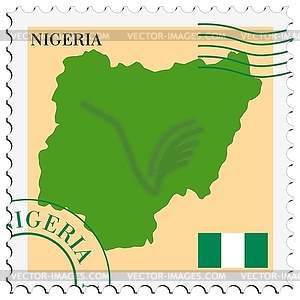 Mail to-from Nigeria - color vector clipart