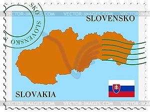 Mail to-from Slovakia - vector clipart