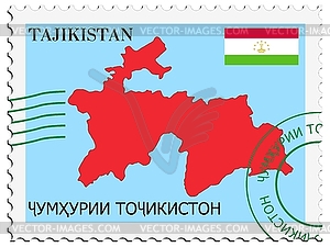 Mail to-from Tajikistan - vector clipart