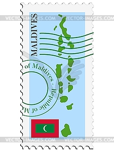 Mail to-from Maldives - vector clip art