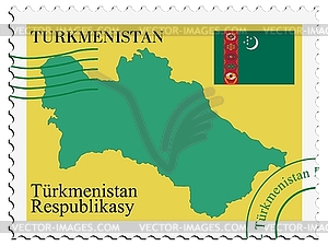 Mail to-from Turkmenistan - color vector clipart