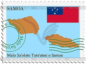 Mail to-from Samoa - vector clip art