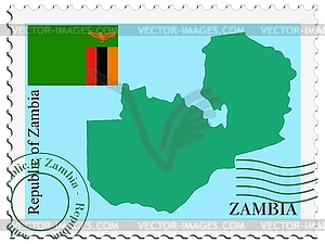 Mail to-from Zambia - vector image