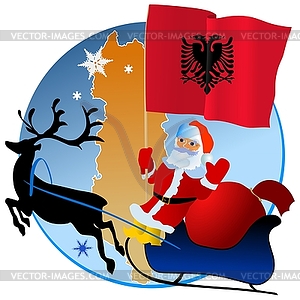 Merry Christmas, Albania! - vector clipart