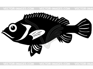 Silhouette of rockfish - royalty-free vector clipart