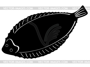 Silhouette of sole fish - vector image