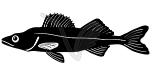 Silhouette of pike - vector clip art