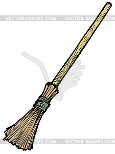 Broom - color vector clipart