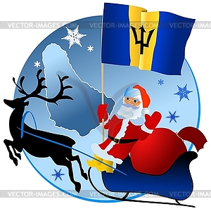 Merry Christmas, Barbados! - vector clipart