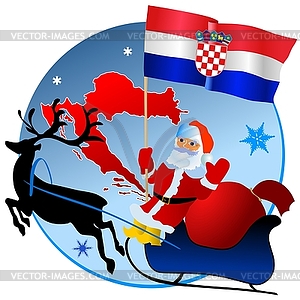 С Рождеством Христовым, Хорватия! - иллюстрация в векторном формате